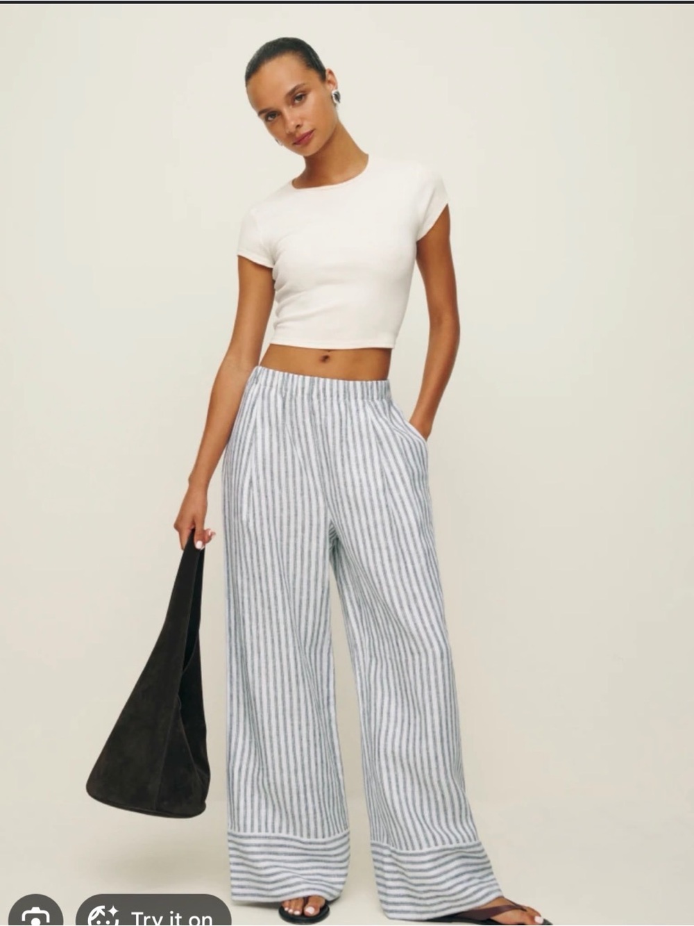 Reformation Fernando Linen Wide Leg Pant